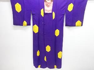 大正ロマン　絞り亀甲模様節紬ロング道行コート